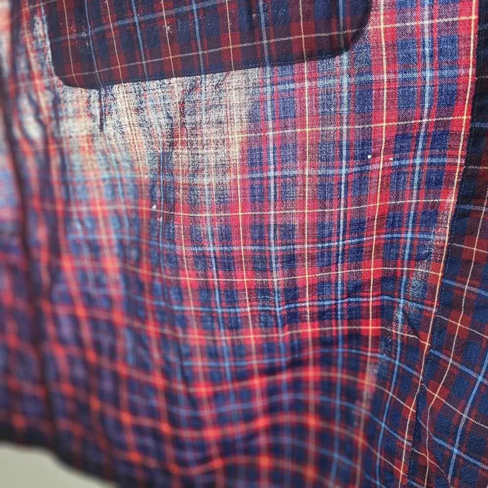 Vintage Pendleton Virgin Wool Robe Navy Red Plaid Belted Medium Portland OR #4